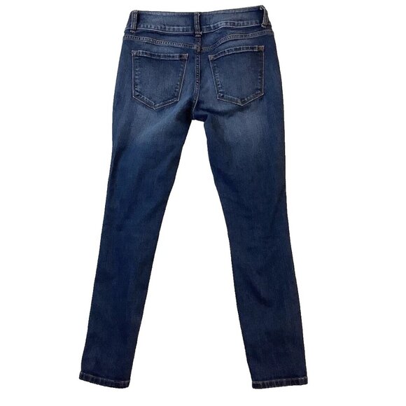 Refuge Distressed Jeans Womens Size 4 Reg Blue Denim Skinny Mid-Rise - Picture 2 of 10